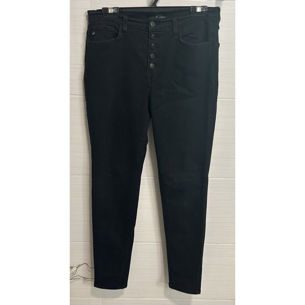Kancan Black Button Fly Stretch Slim Skinny Jeans 30, Basic Biker Grunge Goth